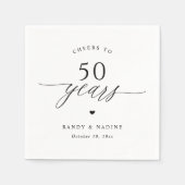 エレガントな乾杯 50周年結婚記念パーティー スタンダードカクテルナプキン (正面)