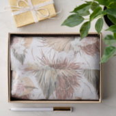 エレガントな乾燥パームリーフとトロピカルフラワー 薄葉紙 (ギフト)