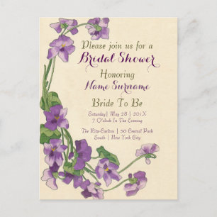 エレガントな予算のブライダルシャワーの招待 インビテーションポストカード