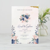 エレガントな予算モダンな花の結婚式の招待状 招待状 (スタンド正面)