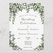 エレガントな予算 ボタニカル ユーカリ ウェディング 招待状 (正面/裏面)