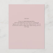 エレガントな予算 モノクローム ブラッシュ ピンク テキストのみ チラシ (裏面)