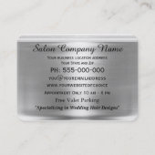 エレガントな二重はさみのフランスのな影の美容師 名刺 (裏面)