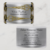 エレガントな二重はさみのフランスのな影の美容師 名刺 (正面/裏面)