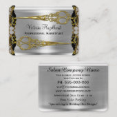 エレガントな二重はさみのフランスのな影の美容師 名刺 (正面/裏面)