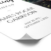 エレガントな人生の祝い写真　追悼のサイン ポスター (角)