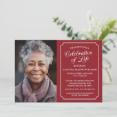 エレガントな人生の祝い 葬儀への招待 招待状 (スタンド正面)