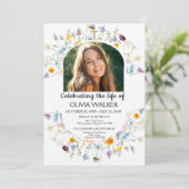 エレガントな人生の祝祭 花の葬儀 招待状 (スタンド正面)