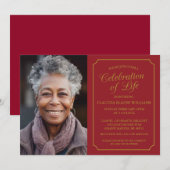 エレガントな人生の祝祭 追悼式への招待 招待状 (正面/裏面)
