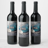 エレガントな仮面舞踏会のマスク＆パールパーティーワインラベル ワインラベル (ボトル)