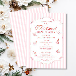 エレガントな企業のクリスマスディナーパーティーの休日 招待状