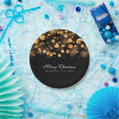 エレガントな休日のクリスマスの金ゴールドの光っている星 ペーパープレート (パーティー)