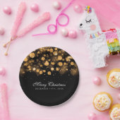 エレガントな休日のクリスマスの金ゴールドの光っている星 ペーパープレート (パーティー)