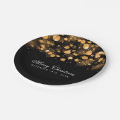 エレガントな休日のクリスマスの金ゴールドの光っている星 ペーパープレート (アングル)