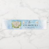 エレガントな会場ファウンテンフラワードーブウェディングラグジュアリー ペットボトルラベル (シングルラベル)