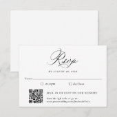 エレガントな伝統的およびQRコードの結婚式出欠確認 エンクロージャーカード (正面/裏面)