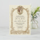 エレガントな伝統的なカトリックの結婚式と披露宴 招待状 (スタンド正面)