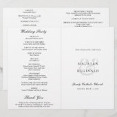 エレガントな伝統的なカトリックの結婚式プログラム (正面/裏面)