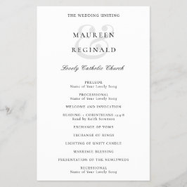 エレガントな伝統的な結婚式プログラム チラシ