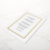 エレガントな伝統的ゴールド箔の縁取りの結婚式 箔招待状 (回転した状態)