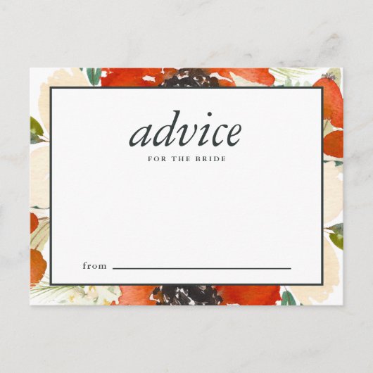 エレガントな伝統 花嫁のためのフラワーデザインのアドバイス アドバイスカード (正面)