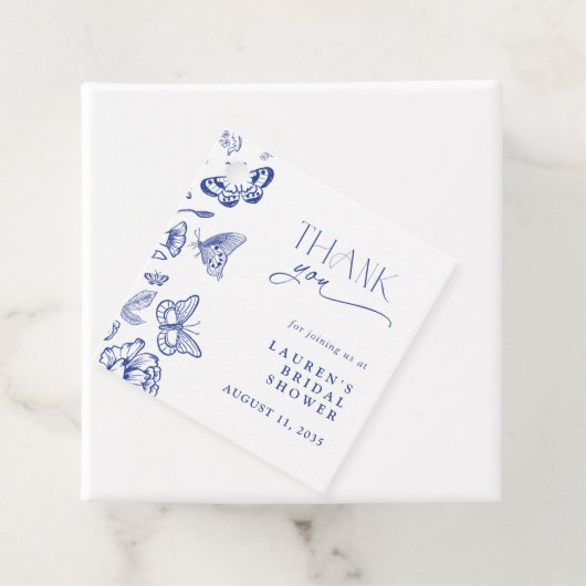 エレガントな何かブルーの結婚前お礼会 フェイバータグ (インサイチュ)