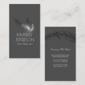 エレガントな作家の作家のシックな銀製の羽 名刺 (正面/裏面)