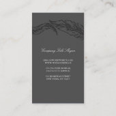 エレガントな作家の作家のシックな銀製の羽 名刺 (裏面)