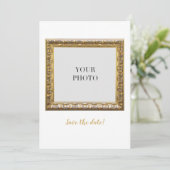 エレガントな個人の写真とテキスト セーブザデート (スタンド正面)