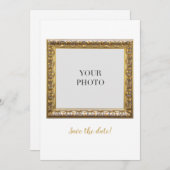 エレガントな個人の写真とテキスト セーブザデート (正面/裏面)