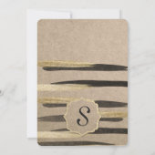 エレガントな偽のゴールドとブラックのペイントストローク 招待状 (裏面)