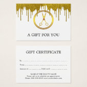 エレガントな偽のゴールドサークルハサミ グリッター ドリップ (正面&裏面)