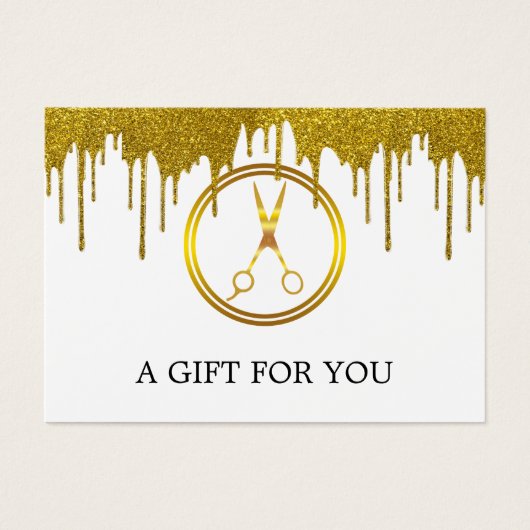 エレガントな偽のゴールドサークルハサミ グリッター ドリップ (正面)