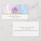 エレガントな偽のゴールドストライプ、マカロン 名刺 (正面/裏面)