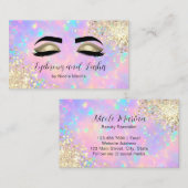 エレガントな偽のゴールドホログラフィックまつげ・眉毛スパ 名刺 (正面/裏面)