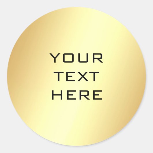 エレガントな偽のゴールド テンプレート お好きなテキストを入力してください トレンディ ラウンドシール (正面)