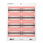 エレガントな偽のローズゴールド & モノグラム 返送先住所 ラベル (フルシート)