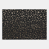 エレガントな偽の金と黒のスポットパターン ラッピングペーパーシート (正面)