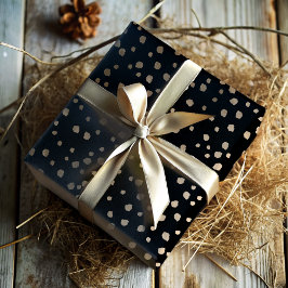 エレガントな偽の金と黒のスポットパターン ラッピングペーパーシート