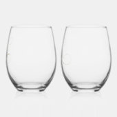 エレガントな偽の金のMr.とMrs.のカスタム名 ウェディング ステムなしワイングラス (左)