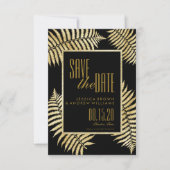 エレガントな偽の金箔シダのSave The Date 招待状 (正面)
