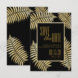 エレガントな偽の金箔シダのSave The Date 招待状