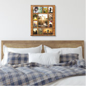 エレガントな偽ブロンズフレーム ファミリーフォトコラージュ キャンバスプリント (インサイチュ (寝室))