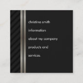 エレガントな偽メタリックダブルトリムストライプ スクエア名刺 (裏面)