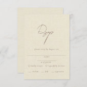 エレガントな偽リネン結婚式 エンクロージャーカード (正面/裏面)