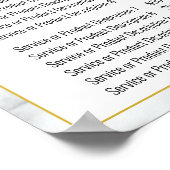 エレガントな偽大理石ホワイト マーブル ビジネス価格リスト ポスター (角)