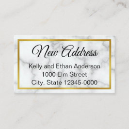 エレガントな偽大理石ホワイト 引っ越しのお知らせ エンクロージャーカード