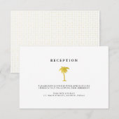 エレガントな偽物の金のパームツリーの結婚式の披露宴 エンクロージャーカード (正面/裏面)