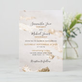 エレガントな偽金箔のウェディング招待状 招待状 (スタンド正面)