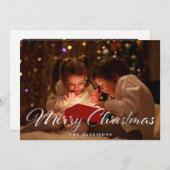 エレガントな偽銀のクリスマス ホリデー カード (正面/裏面)